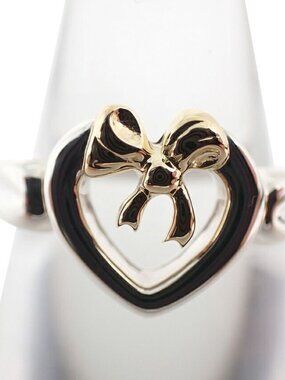 Tiffany & Co 925 750 Heart Ribbon Ring